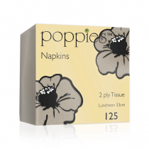 Poppies Recycled Unbleached Lunch Napkins 2ply 32cm 