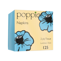 Poppies Baby Blue Lunch Napkins 2ply 32cm 