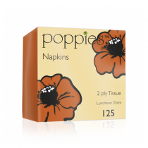 Poppies Orange Lunch Napkins 2ply 32cm 
