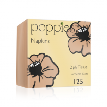 Poppies Peach Lunch Napkins 2ply 32cm