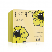 Poppies Yellow Lunch Napkins 2ply 32cm