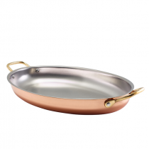 Genware Copper Plated Oval Dish  34 x 23cm