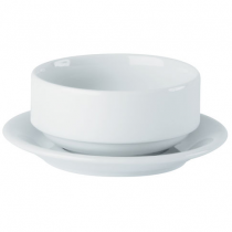 Porcelite White Unhandled Soup Cups 10oz / 28cl