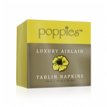 Poppies Luxury Airlaid Tablin 40cm Napkin Yellow