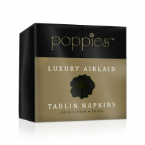 Poppies Luxury Airlaid Tablin 8 Fold 40cm Napkin Black