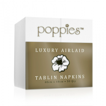 Poppies Luxury Airlaid Tablin 40cm Napkin White