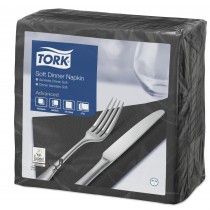 Tork Black Dinner Napkins 39cm 3ply
