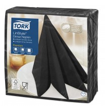 Tork Linstyle Dinner Napkin 4 Fold 39cm Black 