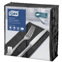 Tork Black Textured Dinner Napkin 8 Fold 2ply 39cm