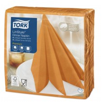 Tork Linstyle Dinner Napkin 8 Fold 39cm Orange