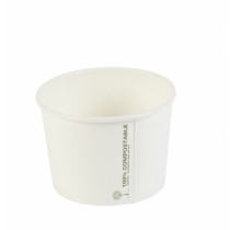 Eco-Friendly White Soup Containers 8oz 