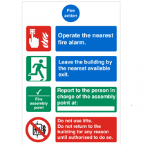 4 Part Fire Action Safety Notice