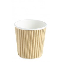 Kraft Ripple Disposable Paper Coffee Cups 4oz / 120ml