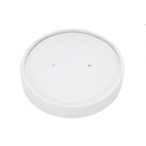 Disposable White Paper Vented Lids For Heavy Duty Soup Container 16oz