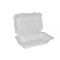Bagasse Clamshell Meal Box 9x6inch 