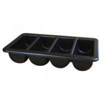 Black Cutlery Tray 4 Compartments 13" x 21" 