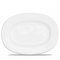 Churchill Alchemy White Rimmed Oval Dish 33cm