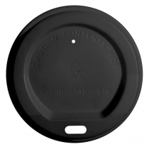 Black CPLA Sip Lid for 8oz Cups
