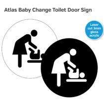 Atlas Baby Changing Toilet Door Sign 