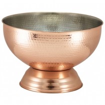 Hammered Effect Copper Champagne Bowl 36cm