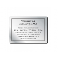 25ml Weights & Measures Act Sign 