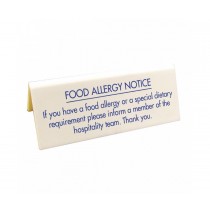 Food Allergy Warning Buffet Notice