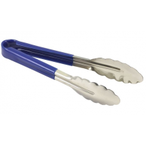 Genware Colour Coded Stainless Steel Tongs 31cm Blue
