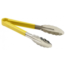 Genware Colour Coded Stainless Steel Tongs 31cm Yellow