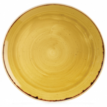 Churchill Stonecast Mustard Seed Yellow Coupe Plate 32.4cm