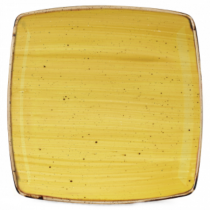 Churchill Stonecast Mustard Seed Yellow Deep Square Pate 26.8cm 