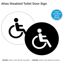 Atlas Disabled Toilet Door Sign 