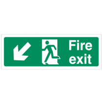 Fire Exit Sign Down Left Arrow 