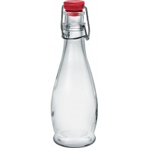 Glass Swing Top Bottle 355 Red Lid 12.5oz  