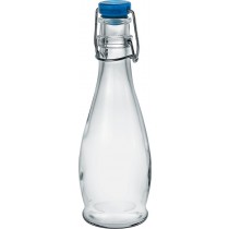 Glass Swing Top Bottle 355 Blue Lid 12.5oz  