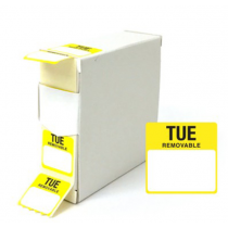 Food Labels Square Tuesday 25x25mm Yellow 