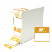 Food Labels Square Saturday 25x25mm Orange