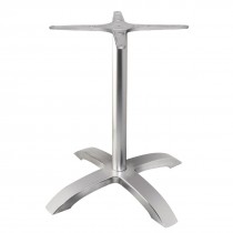 Bolero Brushed Aluminium Four Leg Table Base