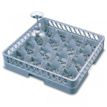 16 Compartment Glass Rack with 3 Extenders