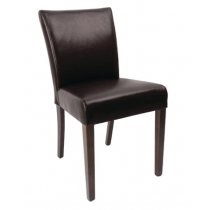 Bolero Faux Leather Contemporary Dining Chairs Dark Brown 