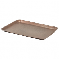 Galvanised Steel Serving Tray Hammered Copper Effect 31.5 x 21.5 x 2cm 