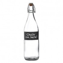 Glass Swing Bottle with Chalkboard Label 34.25oz / 97cl 