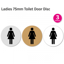 Ladies 75mm Toilet Door Sign 