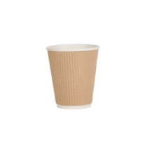 Signature Oatmeal Disposable Triple Wall Ripple Hot Drink Cup 8oz 