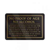 No Proof of Age No Alcohol Notice 