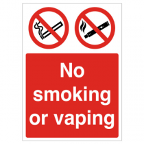 No Smoking or Vaping Sign 
