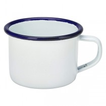 Enamel Mug White With Blue Rim 12cl / 4.2oz