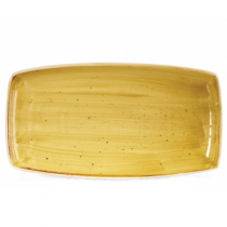 Churchill Stonecast Mustard Seed Yellow Oblong Plates 35 x 18.5cm