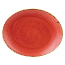 Churchill Stonecast Berry Red Oval Coupe Plate 19.2cm