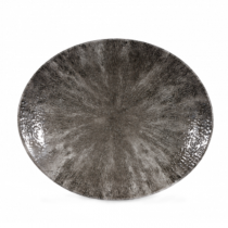 Churchill Studio Prints Stone Quartz Black Oval Coupe Plate 27 x 22.9cm