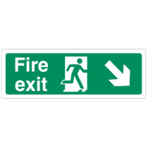 Fire Exit Sign Down Right Arrow 